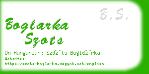 boglarka szots business card